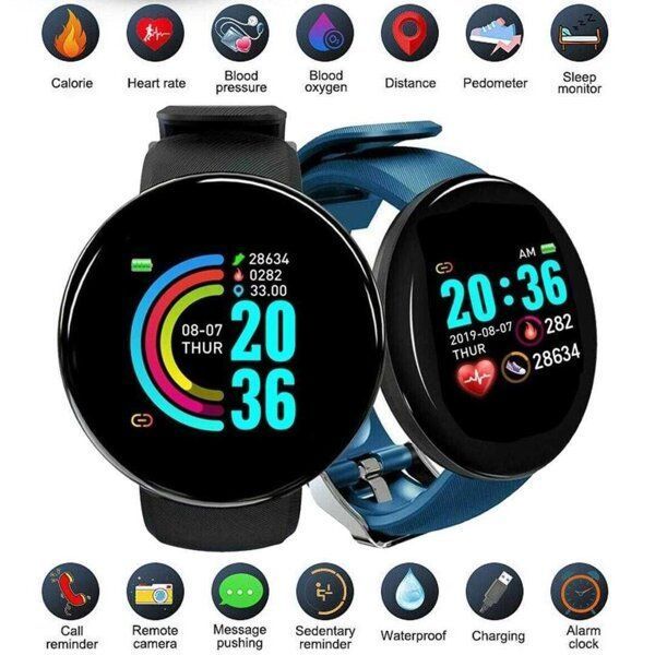 Смарт часы D18 Smart Watch умные часы Smart Watch 1.44" 90мАч фитнес-браслет 234654313 фото