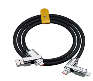 Кабель для швидкого заряджання PD 120 Вт, для iPhone, iPad, Huawei, Xiaomi, Samsung, Redmi, шнур USB-Type-C, Lightning Black 32211542322 фото