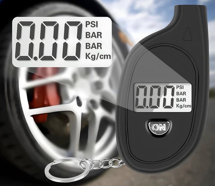 Тестер тиску повітря в шинах автомобіля, манометр, цифровий LCD дисплей, тестер тиску в шинах автомобіля, мотоциклу 445654322 фото