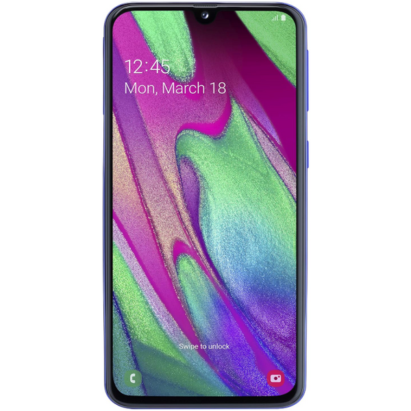 Samsung Galaxy A40 (A405F) 2019 4/64GB Blue 2SIM LTE 5.9" 1080x2340 16 Мп + 5 Мп 4K UHD 3100 mAh 334242533 фото