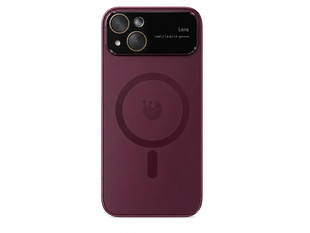 Силіконовий чохол MagSafe Luxury Camera для iPhone 14, Soft Touch, бордовий 537806975 фото