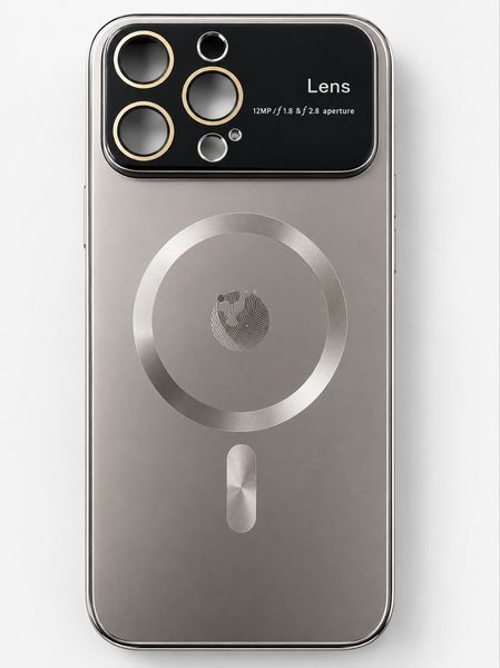 Чехол Full Lens для iPhone 14 Pro Max с защитой камеры и MagSafe металлический цвет 65467898907 фото