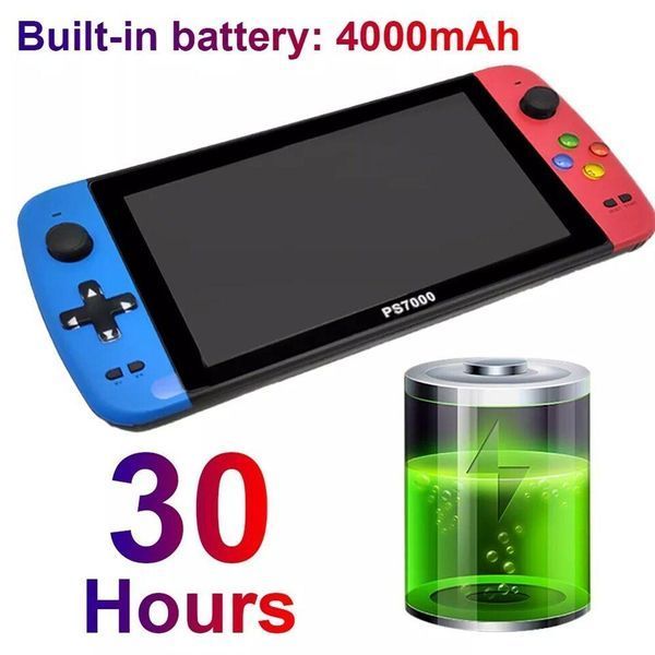 PS7000 7-дюймовая портативная игровая консоль, 6000+ Игр, 64 GB, ретро игровая приставка 2110338819 фото
