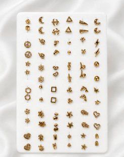 Набір жіночих сережок Fashion Jewelry золотистого кольору, 36 пар 58912304 фото